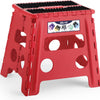 13 Inch Non Slip Dot Foldable Step Stool - Red