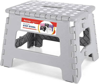 9 Inch Non Slip Foldable Step Stool Gray