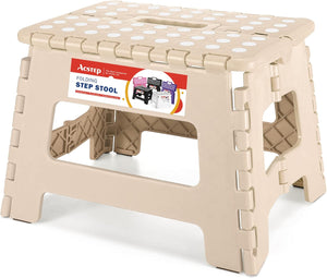 9 Inch Non Slip Foldable Step Stool Khaki