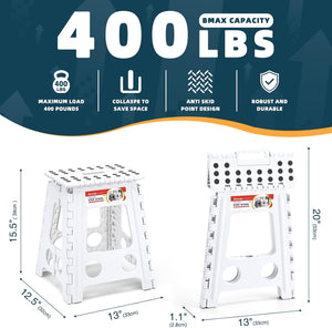 16 Inch Non Slip Foldable Step Stool With Pin Structure