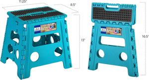 13 Inch Non Slip Foldable Step Stool Dot Blue