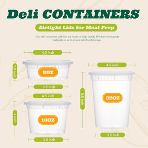 48 Pack 8OZ(1 Cup) Food Deli Containers Soup Containers With Lids