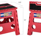 13 Inch Non Slip Foldable Step Stool Dot Red