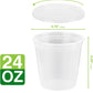 24 Pack 24OZ. (3 Cups) Plastic Food and Drink Storage Containers Set with Lids