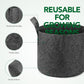 Delxo 12-Pack 5 Gallon Grow Bags Heavy Duty Aeration Fabric Pots Thickened Nonwoven Fabric Pots Plant Grow Bags Grey