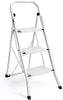 Delxo 3 Step Ladder Folding Step Stool Ladder with Handgrip Anti-Slip Sturdy and Wide Pedal Multi-Use for Household and Office Portable Step Stool Steel 300lbs White (3 feet) - delxousa