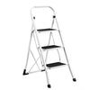 Delxo 3 Step Ladder Folding Step Stool Ladder with Handgrip Anti-Slip Sturdy and Wide Pedal Multi-Use for Household and Office Portable Step Stool Steel 300lbs White (3 Feet) - delxousa