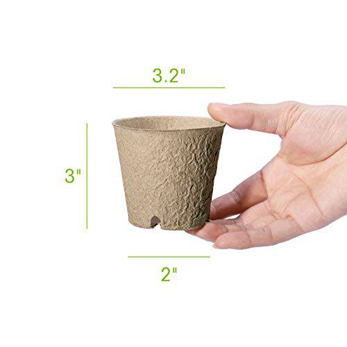 Delxo 102 Pack 3 inch Seed Starter Peat Pots Kit for Garden Seedling Tray 100% Eco-Friendly Organic Germination Seedling Trays Biodegradable - delxousa