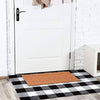 Delxo 2-Pack Cotton Buffalo Plaid Rug,27.5"x43.5" Hand-Woven Indoor or Outdoor Rugs for Layered Door Mats Washable Carpet for Front Porch/Kitchen/Farmhouse/Entryway (Black&White) - delxousa