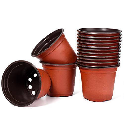 Delxo 4 Inch Plants Nursery Pots 100pack Reusable Plant Seeding Nursery Pot Waterproof Plastic Pots Seed Starting Pots - delxousa