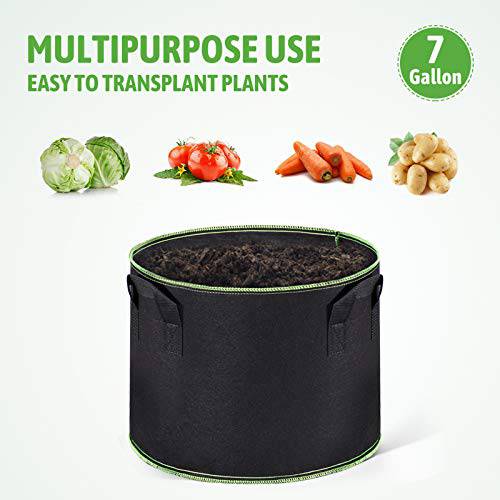 Delxo 20-Pack 7 Gallon Grow Bags Heavy Duty Aeration Fabric Pots Thickened Nonwoven Fabric Pots Plant Grow Bags with Handles - delxousa