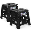 Delxo 13” Folding Step Stool in Black,2 Pack Premium Heavy Duty Foldable Stool for Kids and Adults,Portable Collapsible Plastic Step Stool,Non Slip Folding Stools for Kitchen Bathroom Bedroom - delxousa