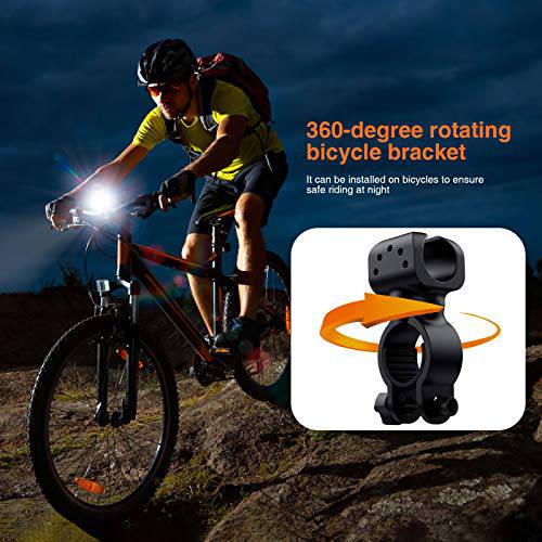 Delxo Tactical LED Rechargeable Flashlight High Lumens Flash Light with 4200mAh 18650 Battery 5 Lighting Modes, Zoomable Waterproof Flashlight for Cycling Camping Hiking - delxousa