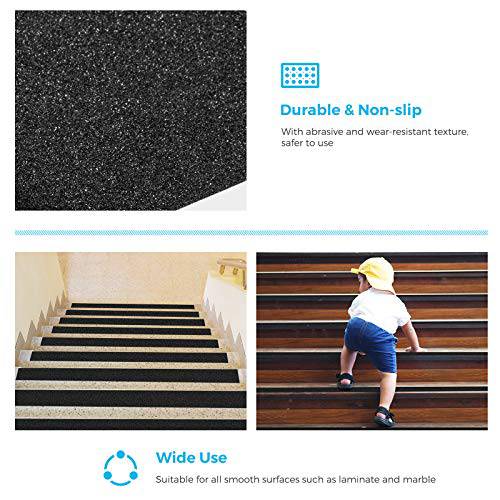 Delxo Non Slip Traction Stair Grip Tape, 4 inch x 30 Foot Anti-Slip Tape for Outdoor Stair Threads,Best Grip, Friction, Abrasive Adhesive for Stairs, Black Grip Tape for Steps Outdoor - delxousa