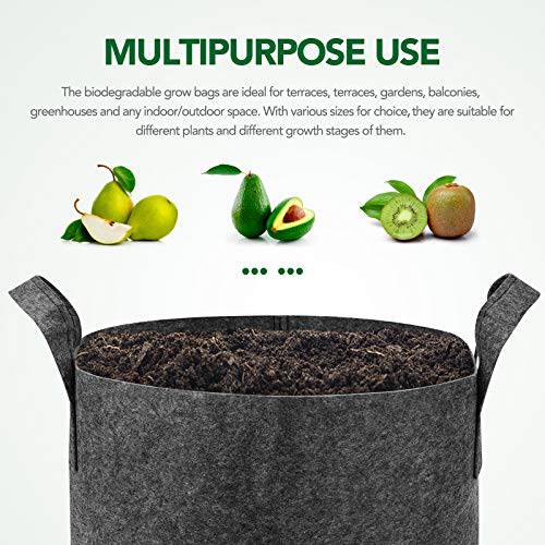 Delxo 12-Pack 15 Gallon Grow Bags Heavy Duty Aeration Fabric Pots Thickened Nonwoven Fabric Pots Plant Grow Bags Grey - delxousa