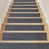 Delxo 14PACK Stair Treads Carpet Non Slip Rug Non Skid Indoor Stair Runner for Wooden Steps, Older, Kids, Pets Reusable Adhesive, 6X30 INCH Stripe Dark Grey - delxousa