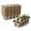 Delxo 15 Pack Peat Pots Seed Starter Trays Pods Seedling Plant Starter Tray (150 Cells) Organic Germination Seedling Trays Biodegradable, 20 Plastic Plant Labels Included - delxousa