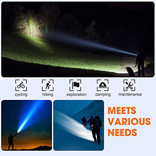 DELXO Rechargeable Flashlights High Lumens 100000 Lumen Flashlight, Upgraded With P90 LED Tactical Flash light with 26650 Battery,IP65 Waterproof for Emergency Camping - delxousa