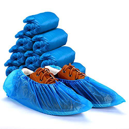 Delxo Shoe Covers Disposable-100pack(50pairs) Disposable Booties Shoe Covers for Indoors Non-Slip Waterproof Shoe Covers One Size Fits All Protectors Disposable Shoe Covers - delxousa