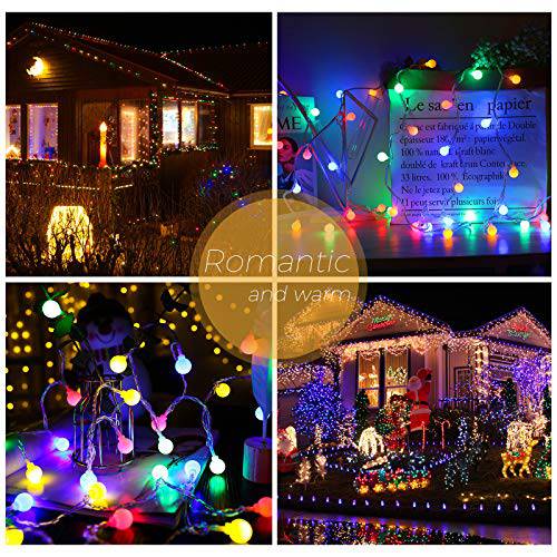 DELXO Globe String Lights with Remote, 50 LED Fairy Lights for Bedroom, Room Twinkle Lights, 8 Modes, Battery Power, Waterproof Decorative Lights for Outdoor Indoor Patio Christmas Party, Color - delxousa