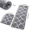 Delxo Kitchen Rugs and Mats Set,2 Pcs Super Absorbent Non Skid Washable Kitchen Floor Mat,Grey Carpet for Kitchen, Bathroom, Sink,Laundry,Mud 17"x24"+17"x48" - delxousa