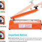 Delxo 8 inch 12 inch 16 inch Impulse Bag Sealer Poly Bag Sealing Machine Heat Seal Closer with Repair Kit in Orange Blue Black - Delxo